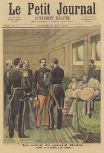 Generaal Dodds ontvangt de Dahomey-medaille bij zijn terugkeer in Frankrijk
