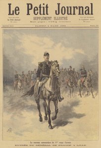 Generaal de France, nieuwe commandant van het 1e Korps van het Franse Leger, komt Lille binnen