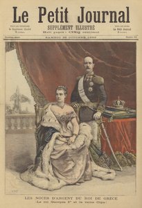 Zilveren huwelijksverjaardag van Koning George I en Koningin Olga van Griekenland door after Henri Meyer