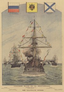 Het Russische eskader in de Middellandse Zee door after Henri Meyer