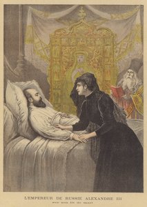 Tsaar Alexander III van Rusland op zijn sterfbed door after Henri Meyer