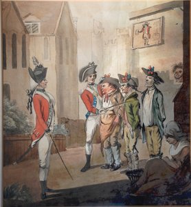 Brits leger, Britse rekruteringspartij, 1780 door after Henry William Bunbury