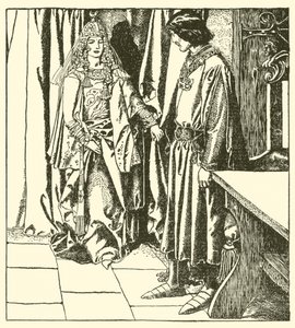 Koningin Morgana verschijnt aan Sir Launcelot door after Howard Pyle