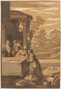 Dives en Lazarus (linker paneel) door after Jacopo Bassano John Baptist Jackson