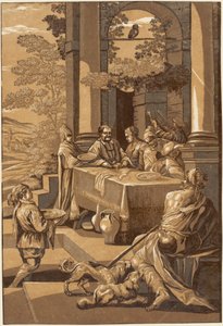 Dives en Lazarus (Rechter Paneel) door after Jacopo Bassano John Baptist Jackson