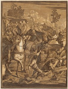 De Kruisiging (Linker Paneel) door after Jacopo Tintoretto John Baptist Jackson
