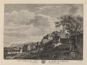 Uitzicht op een heuvelstad door after Jan van der Heyden Jeanne Deny