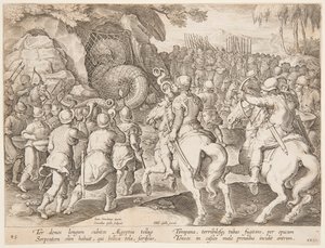 De slang vangen door after Jan van der Straet, called Stradanus