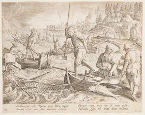 Tonijnvissen door after Jan van der Straet, called Stradanus