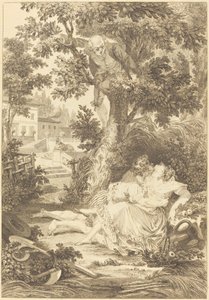 La gageure des trois commeres: Le poirier door after Jean Baptiste Mallet