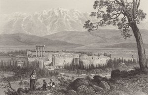 Libanon Gebergte en Baalbek door after John Douglas Woodward