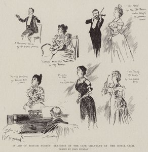 Ten Bate van Britse Verpleegsters, Schetsen in het Cafe Chantant in het Hotel Cecil