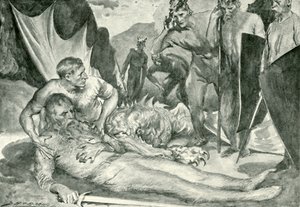 De dood van Beowulf door after John Henry Frederick Bacon