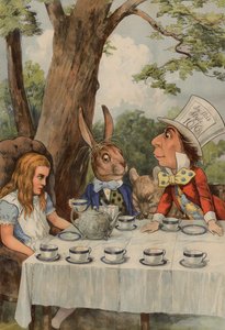 Poster met De Theepartij van de Gekke Hoedenmaker uit Alice in Wonderland
