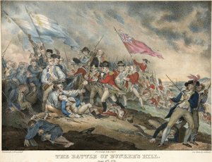 De Slag bij Bunkers Hill, 17 juni 1775, gegraveerd door Alfred Hoffy, gepubliceerd 1786