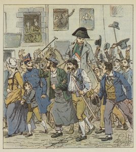 Bij zijn terugkeer van Elba werd de Keizer met ongeëvenaard enthousiasme ontvangen in de voorstad Saint-Antoine door after Louis Charles Bombled