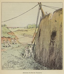 Bewapening van het fort van Tamatave door after Louis Charles Bombled