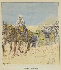 Artillerie in Madagaskar door after Louis Charles Bombled