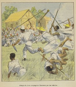 Aanval van twee Haoussa-compagnieën door de rebellen door after Louis Charles Bombled