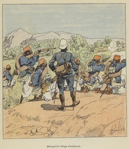 Aanval op het dorp Andratra door after Louis Charles Bombled