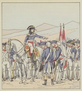 Bonaparte berispt de 85e en de 39e van de divisie Vaubois op het plateau van Rivoli door after Louis Charles Bombled