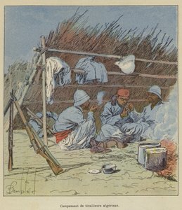 Kampement van Algerijnse scherpschutters door after Louis Charles Bombled