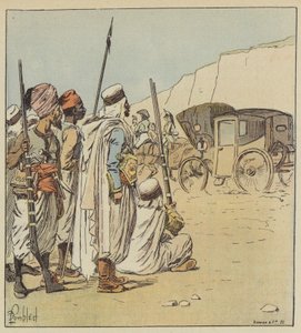Deze wagen verbaasde de Arabieren zeer door after Louis Charles Bombled