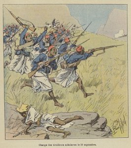 Aanval van de Sakalava scherpschutters op 19 september door after Louis Charles Bombled