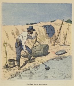 Goudzoeker in Madagaskar door after Louis Charles Bombled