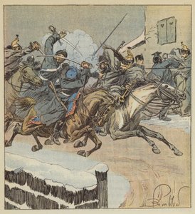 Gevecht bij Nouans-le-Fuzelier, De korporaal Lajersie doodt de majoor van het regiment van de huzaren van Posen door after Louis Charles Bombled