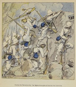 Gevecht van Tsinainondry, het vreemdelingenlegioen bestormt de batterijen door after Louis Charles Bombled