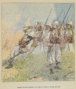 Gevecht van 26 september, Korporaal Gemaux gedood door een granaat door after Louis Charles Bombled