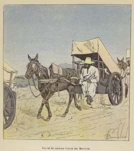 Konvooi van zieken geëvacueerd naar Marololo door after Louis Charles Bombled
