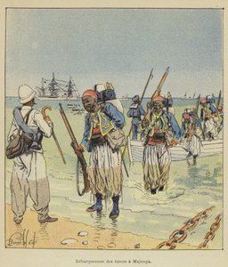 Landing van de Turcos in Majunga door after Louis Charles Bombled