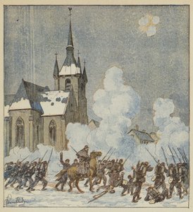 Verdediging van Patay door de 75e mobiele troepen door after Louis Charles Bombled
