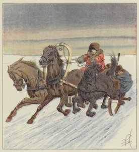 Met een trojka op het Baikalmeer door after Louis Charles Bombled