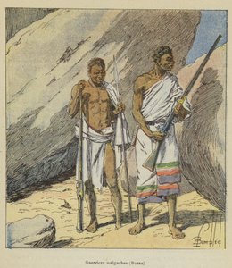 Malagassische krijgers, Baras door after Louis Charles Bombled