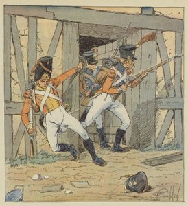 Zwitserse infanterie, Grenadier van het 1e regiment, Fuselier van het 2e en 3e regiment door after Louis Charles Bombled