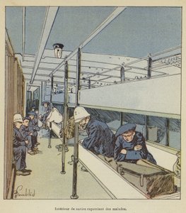 Interieur van een schip dat zieken repatrieert door after Louis Charles Bombled