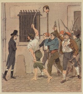 Ik was tegengekomen door een groep afschuwelijke mannen die een hoofd op een piek droegen door after Louis Charles Bombled