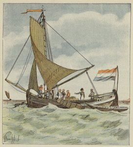 De Keizer schenkt een boot aan een Nederlandse piloot door after Louis Charles Bombled