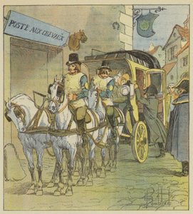 De Keizer stapt in de koets van Marie-Louise door after Louis Charles Bombled