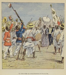 De koningin bezoekt de vestingen van Tananarive door after Louis Charles Bombled