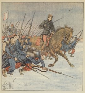 Generaal Deflandre leidt een bataljon in de aanval op Layes door after Louis Charles Bombled