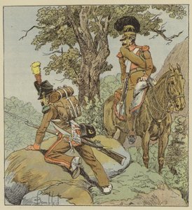 Portugees legioen, Infanterie, Jagers, Cavalerie, Jagers te paard door after Louis Charles Bombled