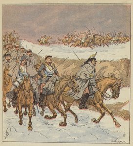 De Arabieren van kolonel Goursaud bevrijden het 3e cuirassiers met een schitterende charge door after Louis Charles Bombled