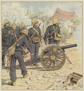 De Fransen schieten op de poort van Choum-Tsche-Men door after Louis Charles Bombled