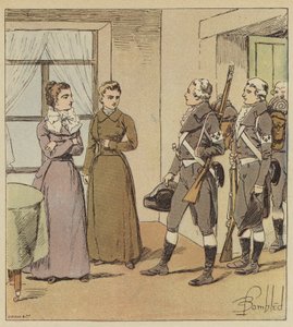 De jonge meisjes van Verdun en de soldaten van het leger van Condé door after Louis Charles Bombled