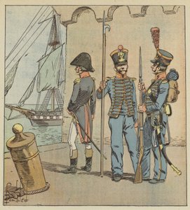 Dezelfde mannen waren zowel matrozen als soldaten door after Louis Charles Bombled
