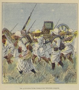 De Hova gevangenen vervoeren de veroverde artillerie door after Louis Charles Bombled